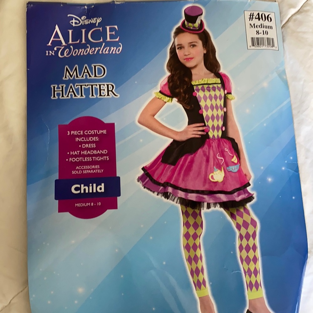 Alice and Wonderland Mad Hatter Kids Costume for Girls